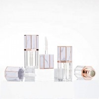 In Stock Cosmetics Lipstick  Brush Custom Mini Empty Packaging Crown Luxury  Marble Transparent Lip Gloss Tubes